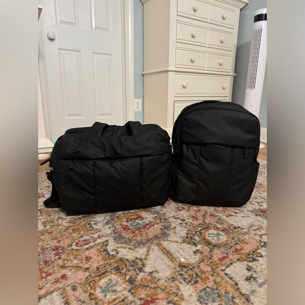 Calpak Black Travel Backpack and Duffel Set